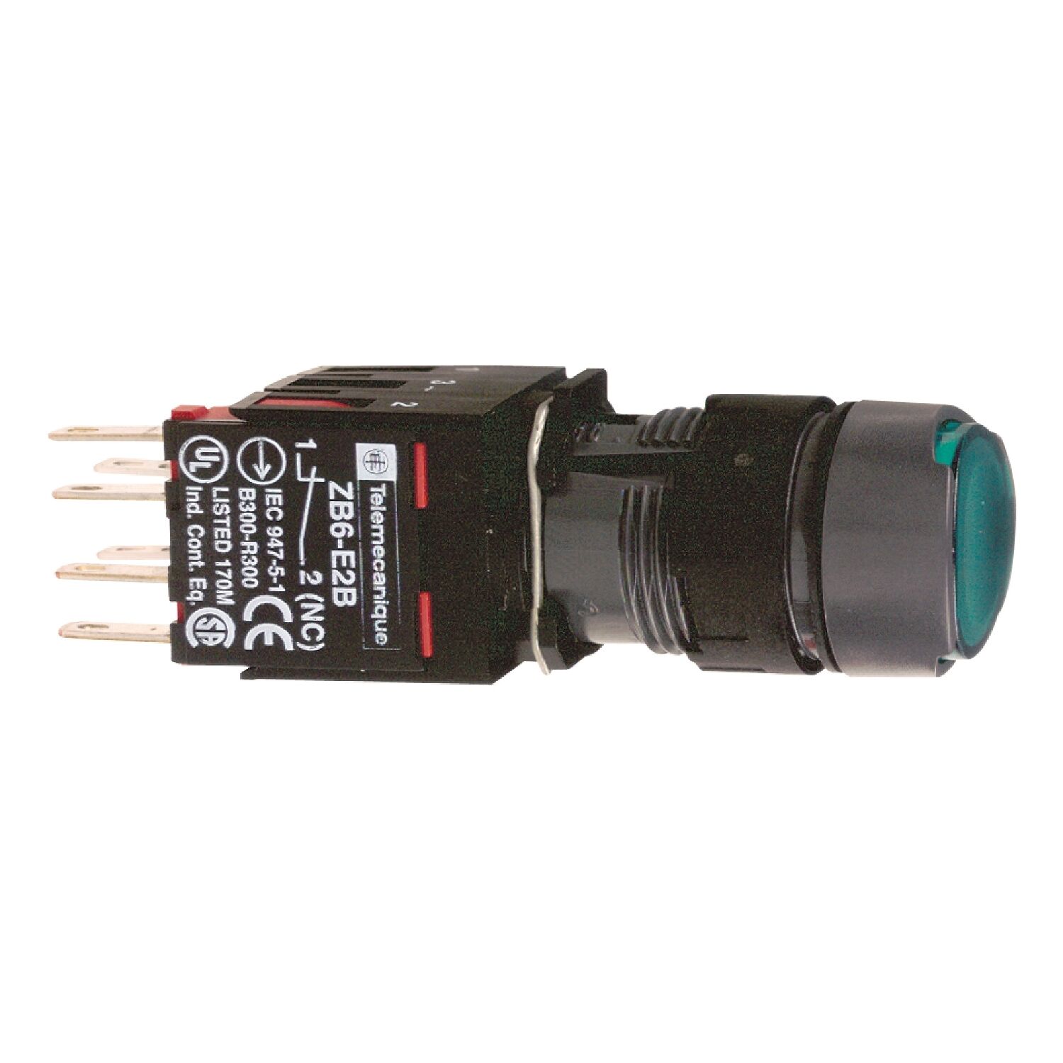Schneider Electric XB6AW3B1B Yeşil  Işıklı Buton Ø16 Yaylı Dönüş 1Na 12...24V