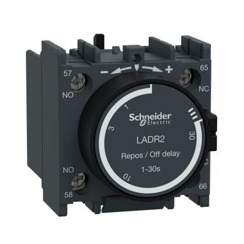 Schneider Electric LADR2 Tesys D - Zaman Geckm Yard Kontk Bloğu - 1Na + 1Nk - Vida Kelepçesi Terminalleri