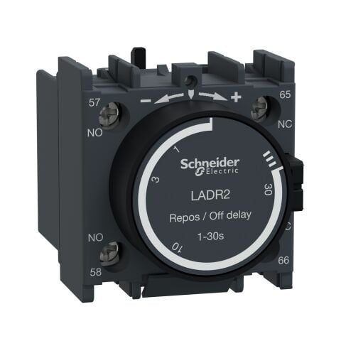 Schneider Electric LADR2 Tesys D - Zaman Geckm Yard Kontk Bloğu - 1Na + 1Nk - Vida Kelepçesi Terminalleri