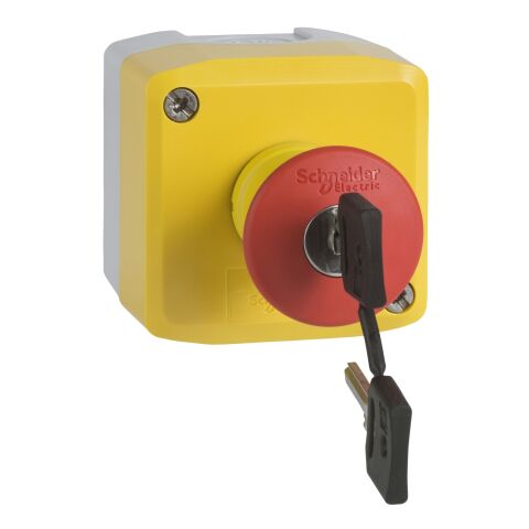 Schneider XALK188E Ø40 1NO+1NC Kutulu Acil Stop Butonu Anahtarlı