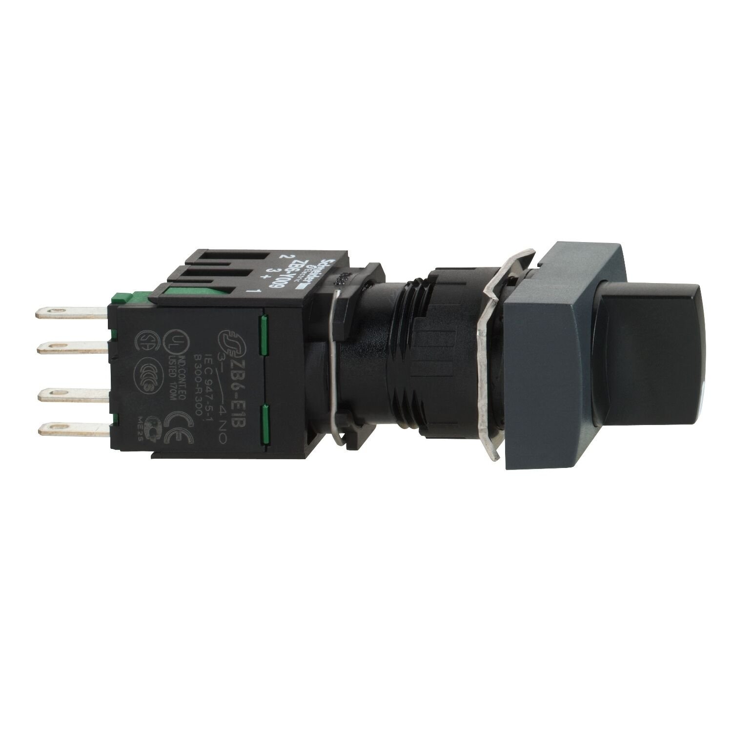 Schneider Electric XB6DD221B Siyah Dikdörtgen Mandal Buton Ø16 2 Konumlu Sabit 1Na