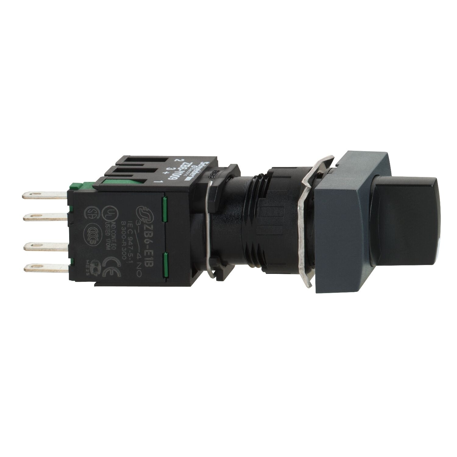 Schneider Electric XB6DD221B Siyah Dikdörtgen Mandal Buton Ø16 2 Konumlu Sabit 1Na