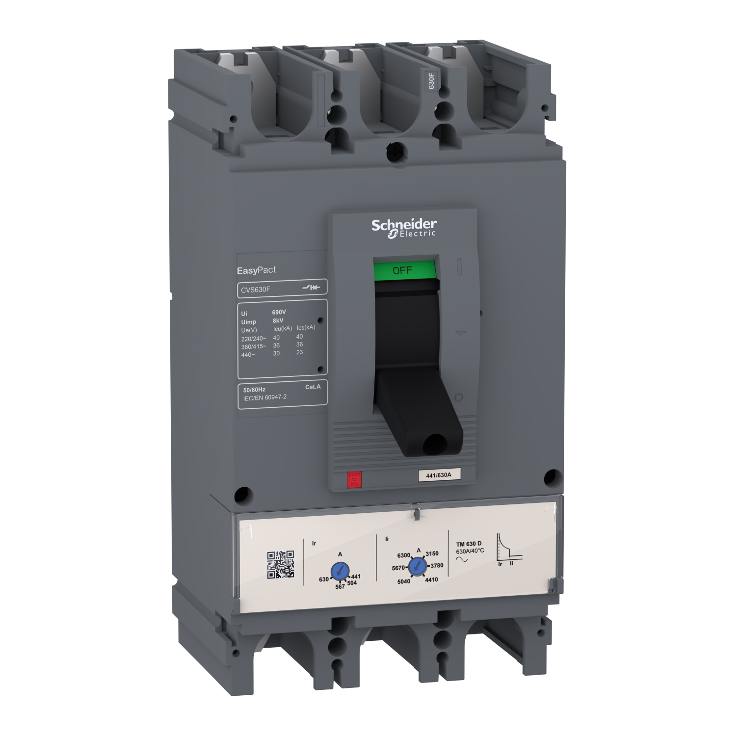 Schneider LV563307 36kA 630A 3P 3D CVS630F Termik Manyetik Şalter TMŞ