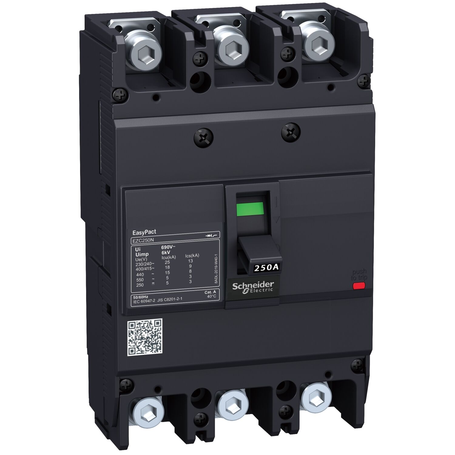 Schneider Electric EZC250F3160 devre kesici EasyPact EZC250F - TMD - 160 A - 3 kutuplu 3d