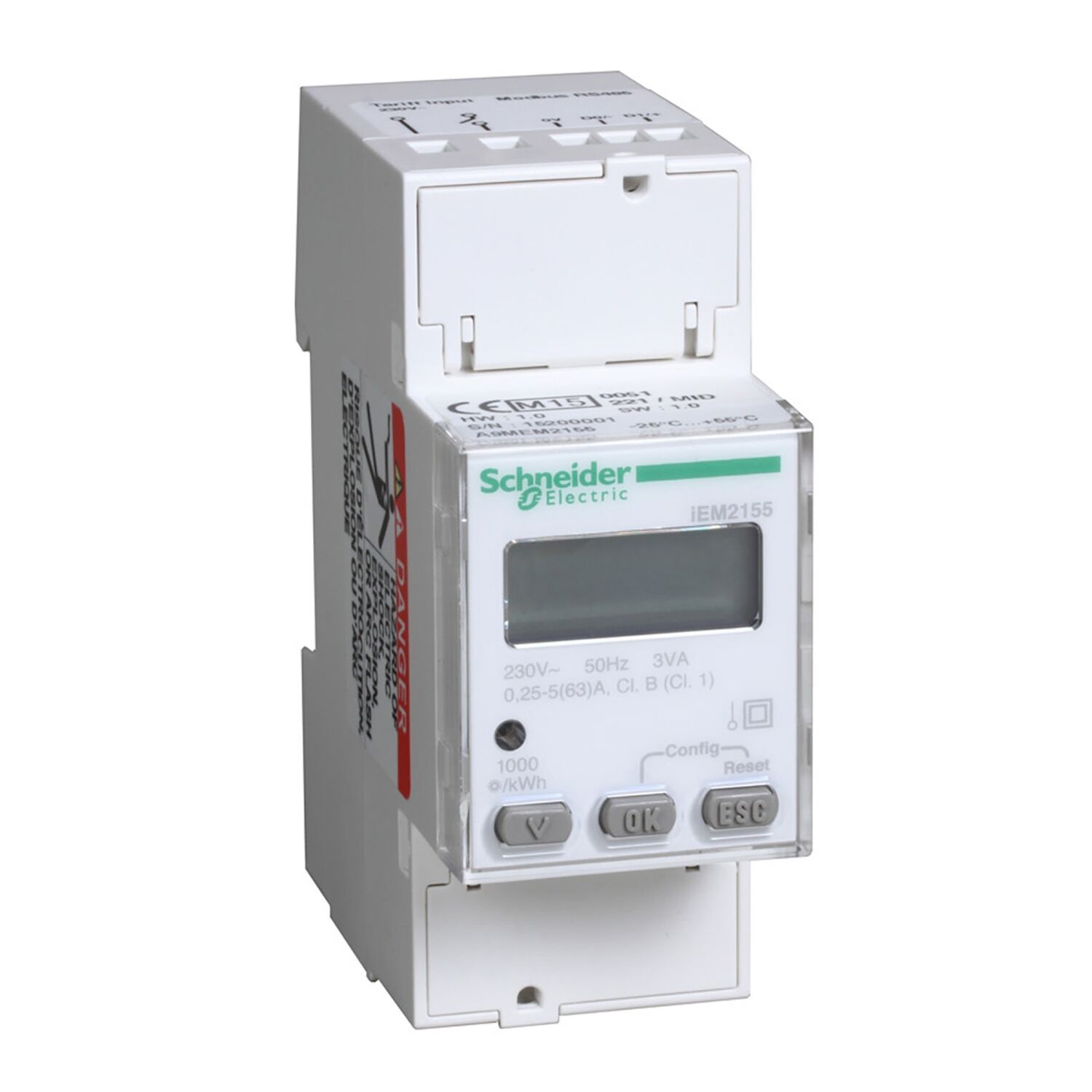 Schneider Electric A9MEM2155 İem2155 Modüler Monofaze Güç Ölçüm Cihazı - 230V - Habr Modbus'Lı 63A - Mıd