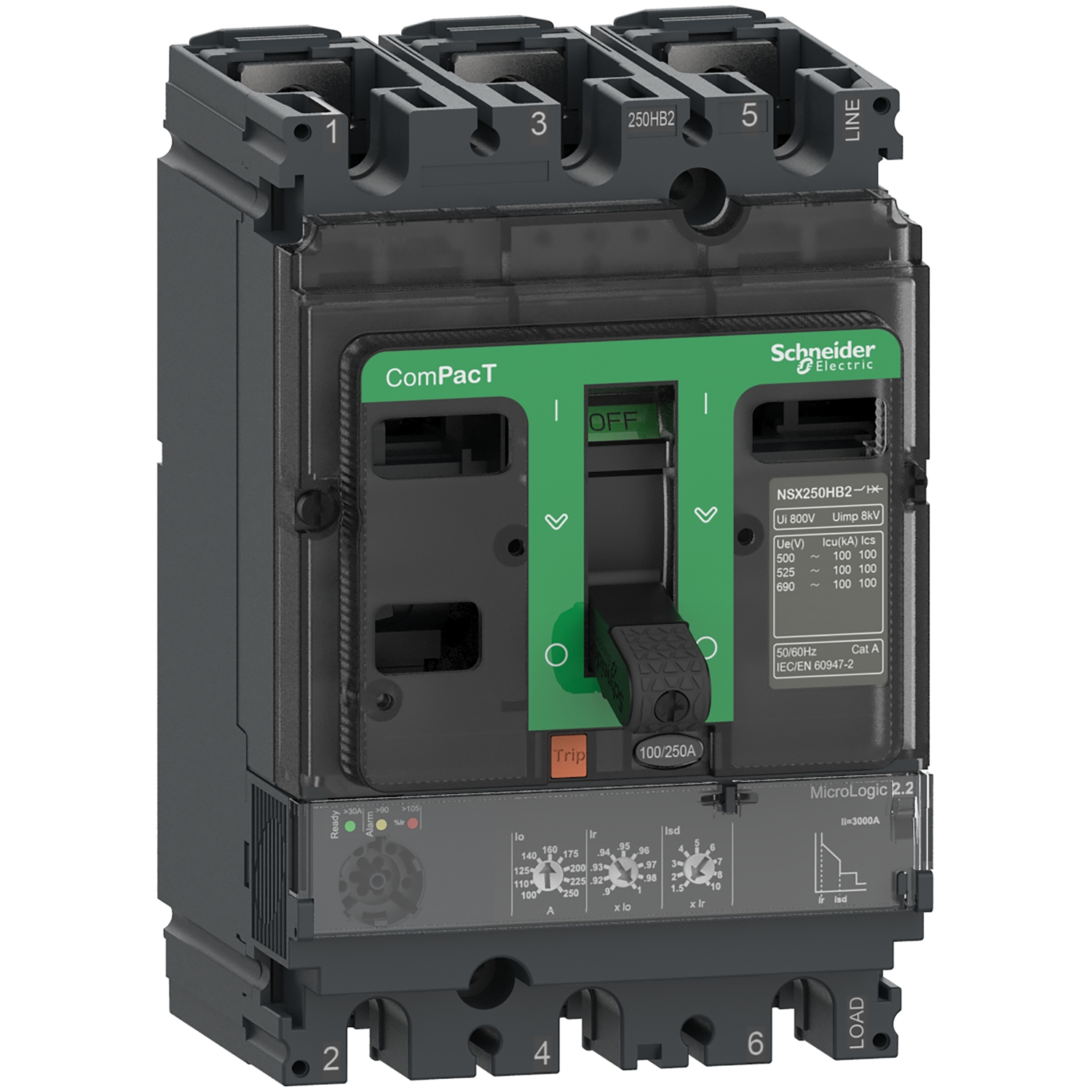 Schneider C25H32D250 3P3D 250A 70kA Kompakt Şalter