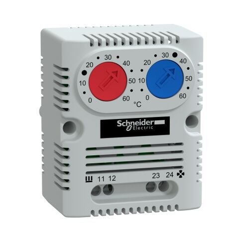 Schneider Electric NSYCCOTHD Climasys Cc - Çift Termostat 250V - Sıcaklık Aralığı 0…60°C - 1Na/Nk - °C