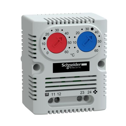 Schneider Electric NSYCCOTHD Climasys Cc - Çift Termostat 250V - Sıcaklık Aralığı 0…60°C - 1Na/Nk - °C