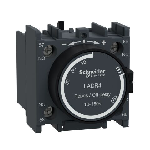 Schneider Electric LADR4 Tesys D - Zaman Geckm Yard Kontk Bloğu - 1Na + 1Nk - Vida Kelepçesi Terminalleri