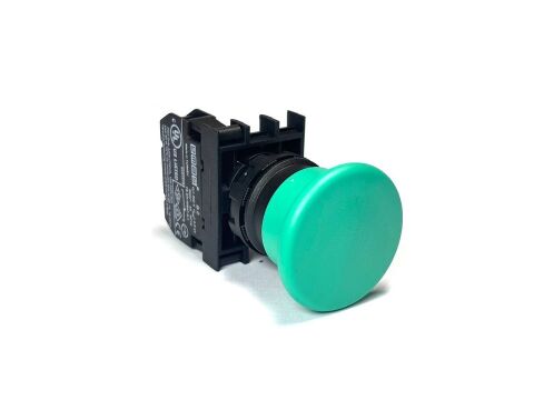 Emas B200MY B Serisi Plastik 1NC Yaylı 40 mm Mantar Yeşil 22 mm Buton