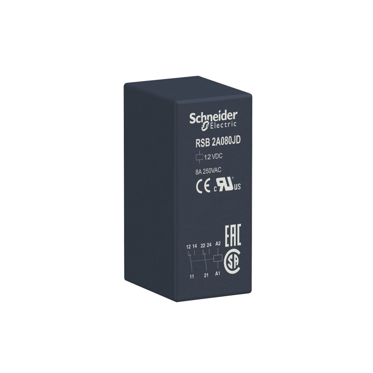 Schneider Electric RSB2A080JD 12 V DC  Arabirim Röleleri (RSB)