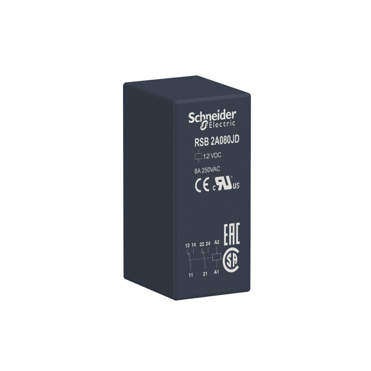 Schneider Electric RSB2A080JD 12 V DC  Arabirim Röleleri (RSB)