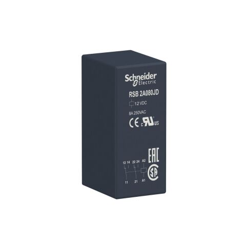 Schneider Electric RSB2A080JD 12 V DC  Arabirim Röleleri (RSB)