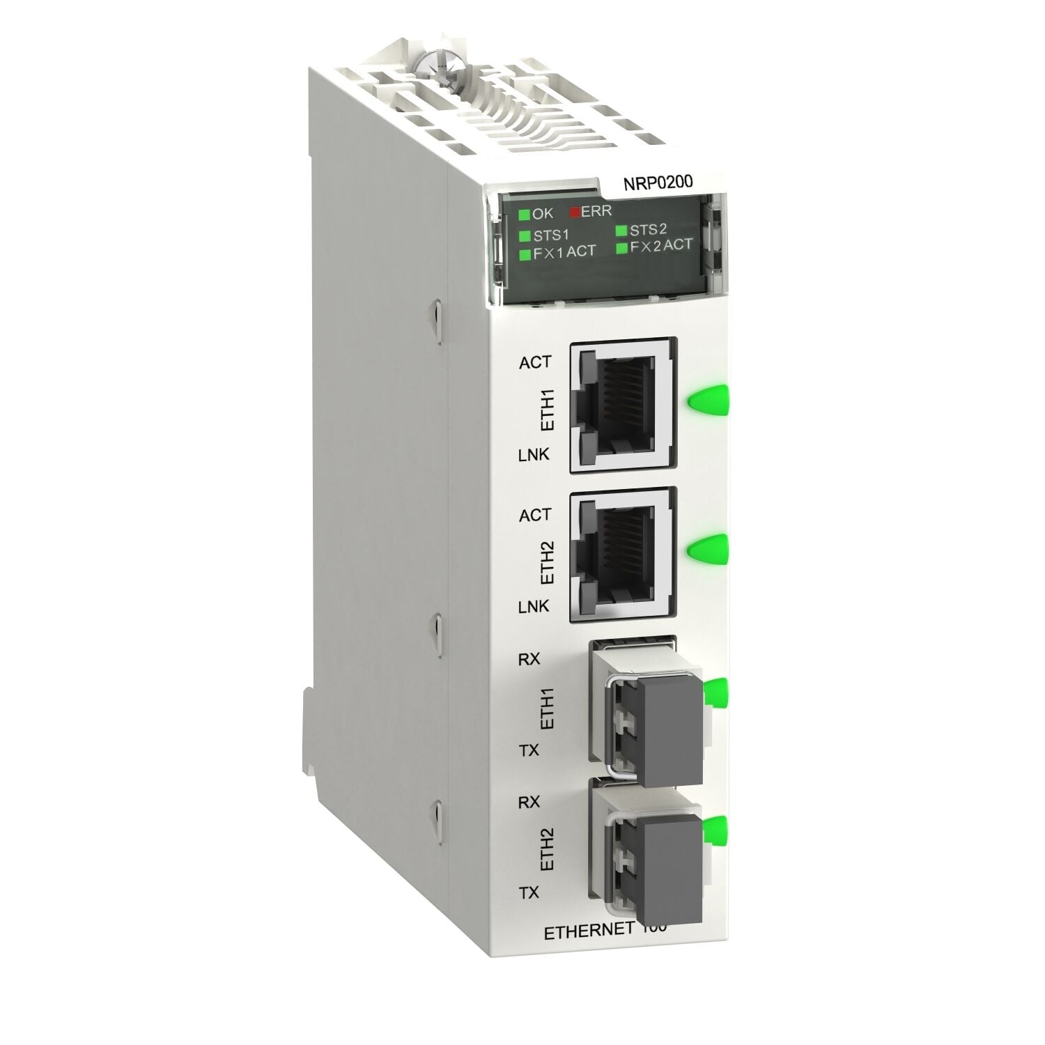 Schneider Electric BMXNRP0200 FIBER CONVERTER MM/LC 2CH 100MB - 20 lik bağlantı blokları Vidalı