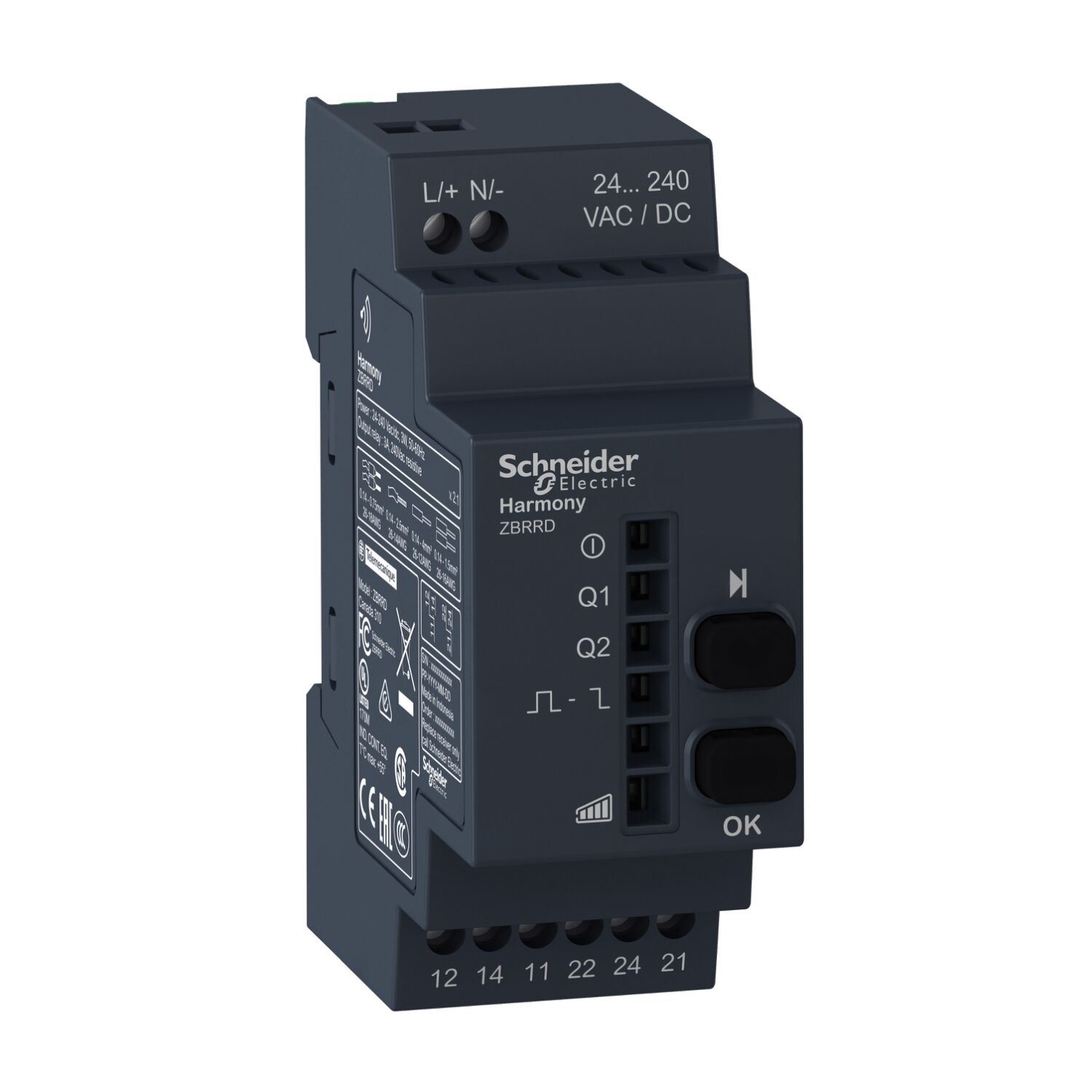 Schneider Electric ZBRRD Programlanabilir Al?C? - 2 Röle - 24..240 V Ac/Dc - 2 Dü?Me - 6 Led