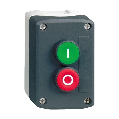 Schneider Electric XALD213 Gri Kumanda Kutusu - Yeşil Kırmızı Buton Ø22 Yaylı Dönüş