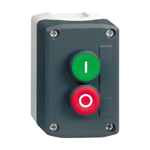 Schneider Electric XALD213 Gri Kumanda Kutusu - Yeşil Kırmızı Buton Ø22 Yaylı Dönüş