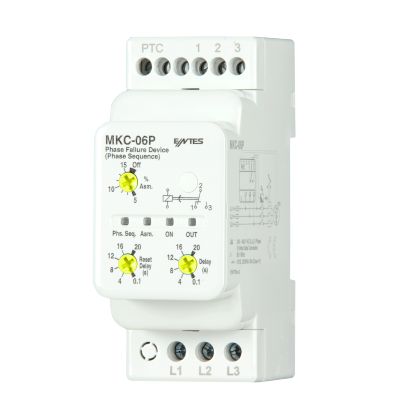 Entes MKC-06P Trifaze Faz Sıra Hatası Nötrsüz Faz Yokluğu Motor Faz Koruma Rölesi M1726