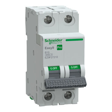 Schneider EZ9F27210 Otomatik Sigorta, Easy9 Pro, 6Ka, B-Eğrisi, 2-Kutup, 10A