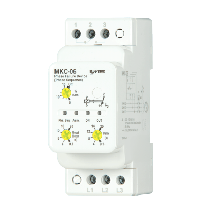 Entes MKC-06 380Vac Faz Yokluk Faz Sırası Motor Faz Koruma Rölesi M1909