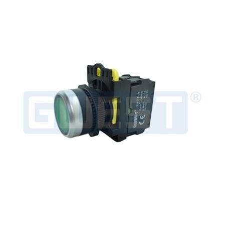 Gwest 6011 A5-10D NO Yeşil Işıklı Yaylı Buton 220V AC/DC