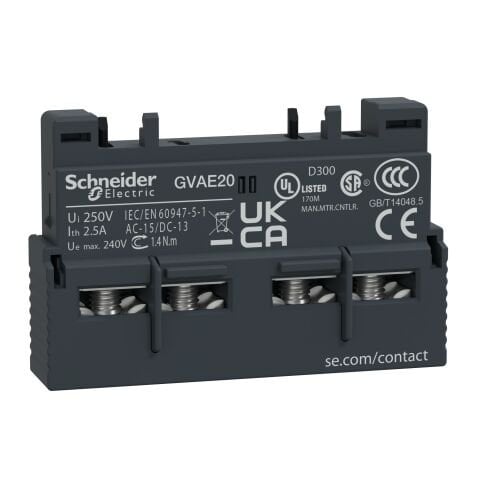 Schneider Electric GVAE20 Tesys Gv3 Yardımcı Kontak Bloğu Önden 2Na