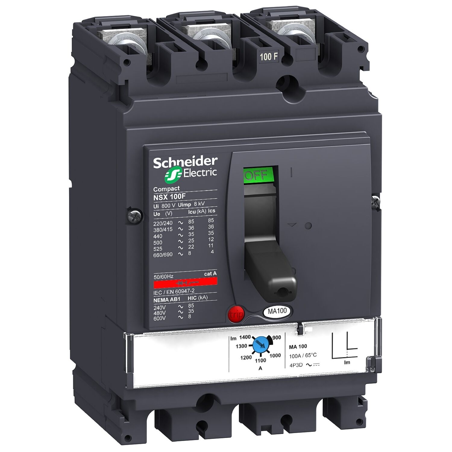 Schneider Electric C10F3MA100 Nsx100F Ma100 36Ka