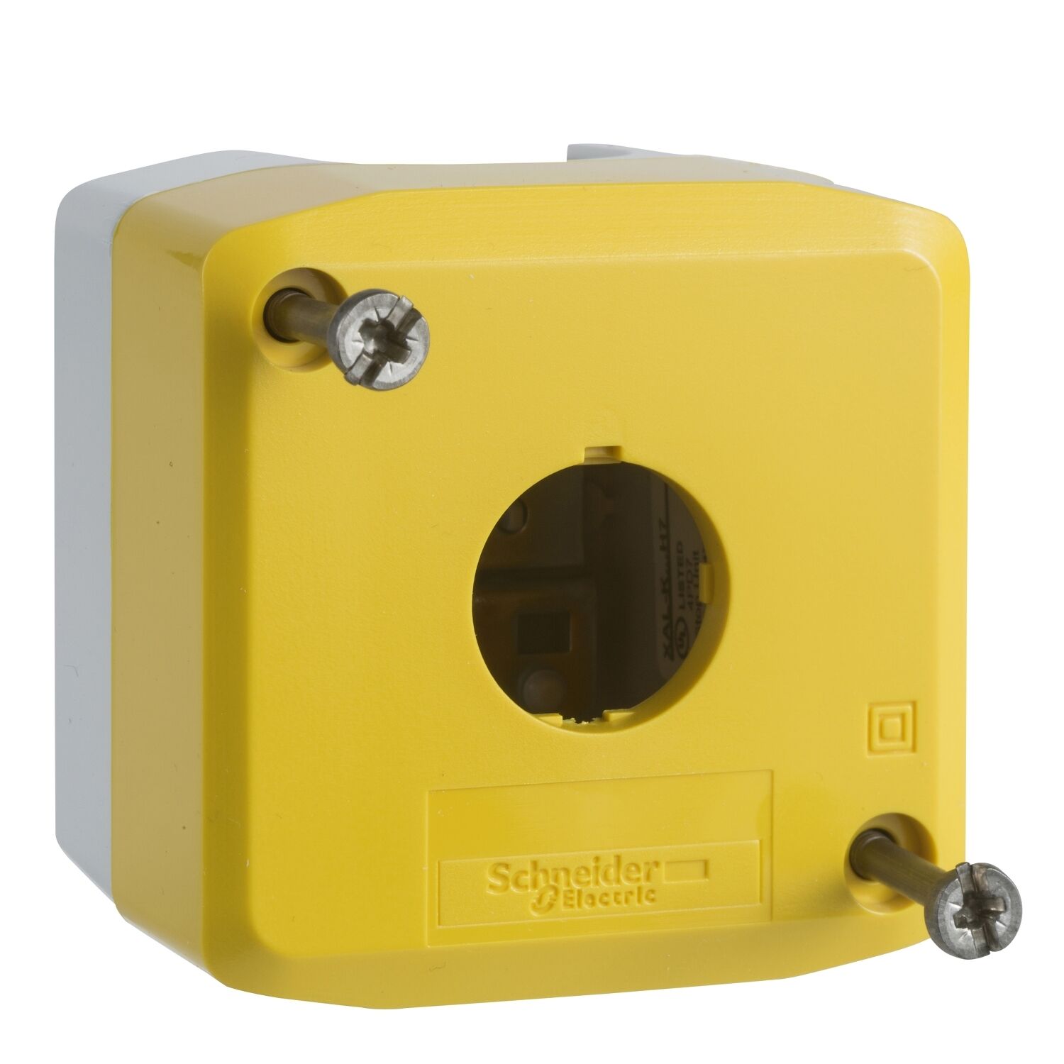 Schneider Electric XALK01 Açık Gri Tabanlı Sarı Boş Muhafaza Kapağı - 1 Kesim