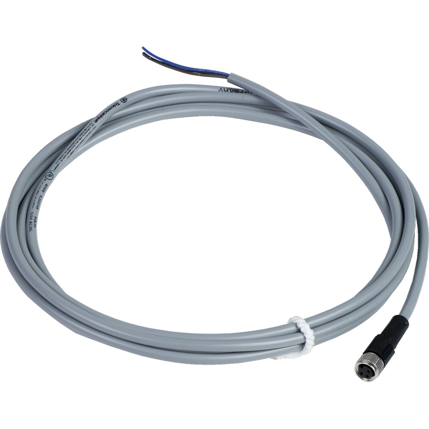 Telemecanique Sensors XZCPV0566L2 Kablolu Konnektör Düz Dişi M12 3Pim Pvc 2M