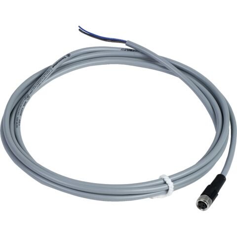 Telemecanique Sensors XZCPV0566L2 Kablolu Konnektör Düz Dişi M12 3Pim Pvc 2M