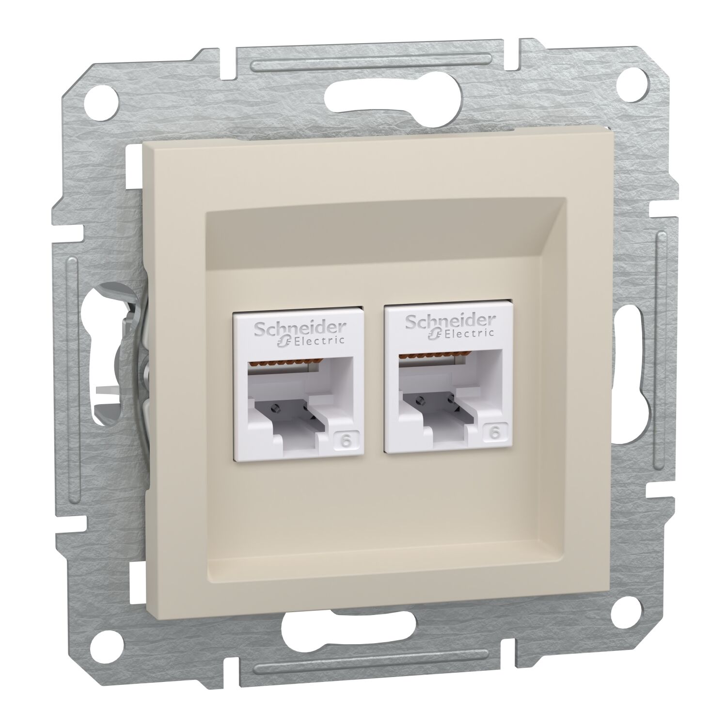 Schneider Electric EPH4870123 Asfora – İkili RJ45 Cat6 UTP – Krem