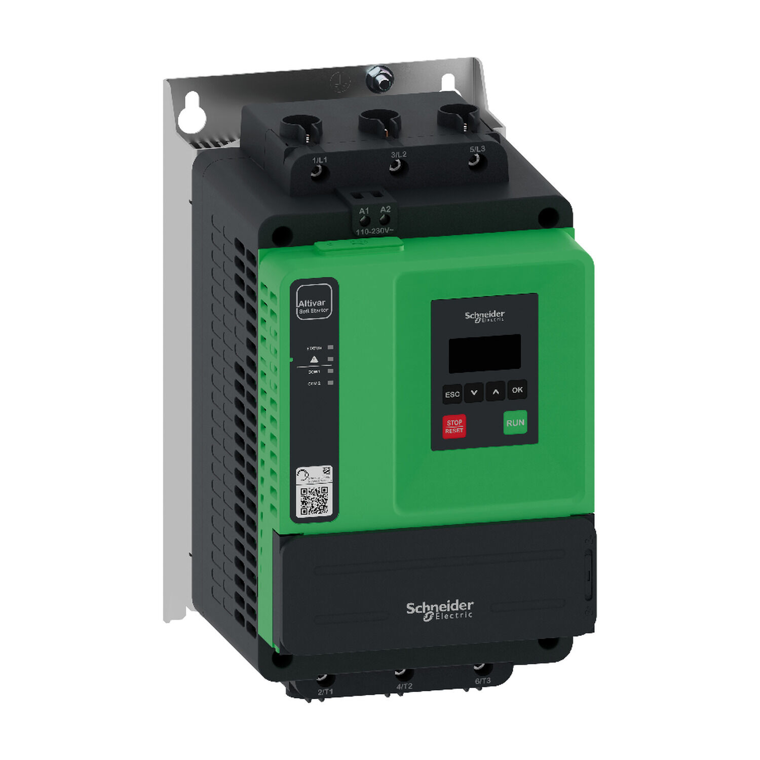 Schneider Electric ATS430D88S6 Yumuşak Yolverici, Altivar Yumuşak Yolverici ATS430, 88A, 208 ila 600V AC, kontrol gerilimi 110 ila 230V AC