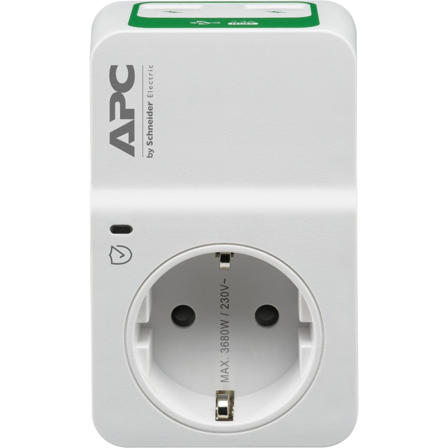 Schneider Electric PM1WU2-GR Tekli Akım Korumalı Priz Ve 2 Adet Usb Hızlı Şarj Çıkışı, Beyaz