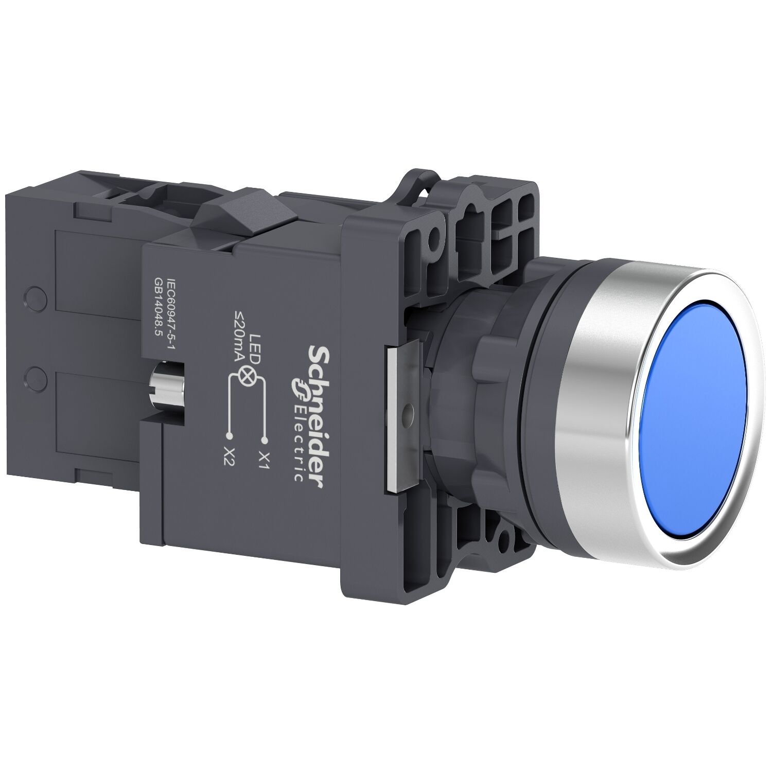 Schneider Electric XA2EW36M1 1 Na Mavi Işıklı, Yaylı Butonlar 220 V Ac/ Dc