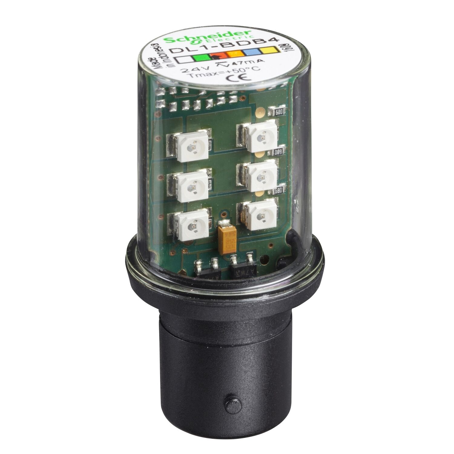 Schneider Electric DL1BDB4 Ba 15D Tabanlı Kırmızı Led 24Vac