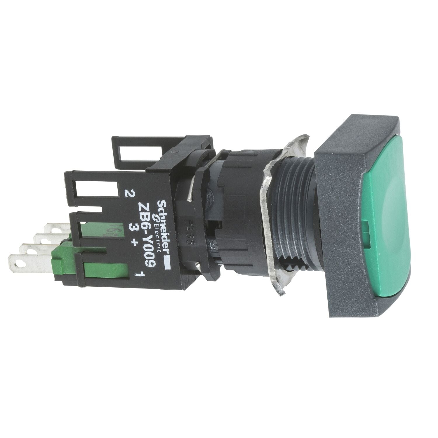 Schneider Electric XB6DA31B Yeşil Dikdörtgen Buton Ø16 Yaylı Dönüş 1Na İşaretsiz