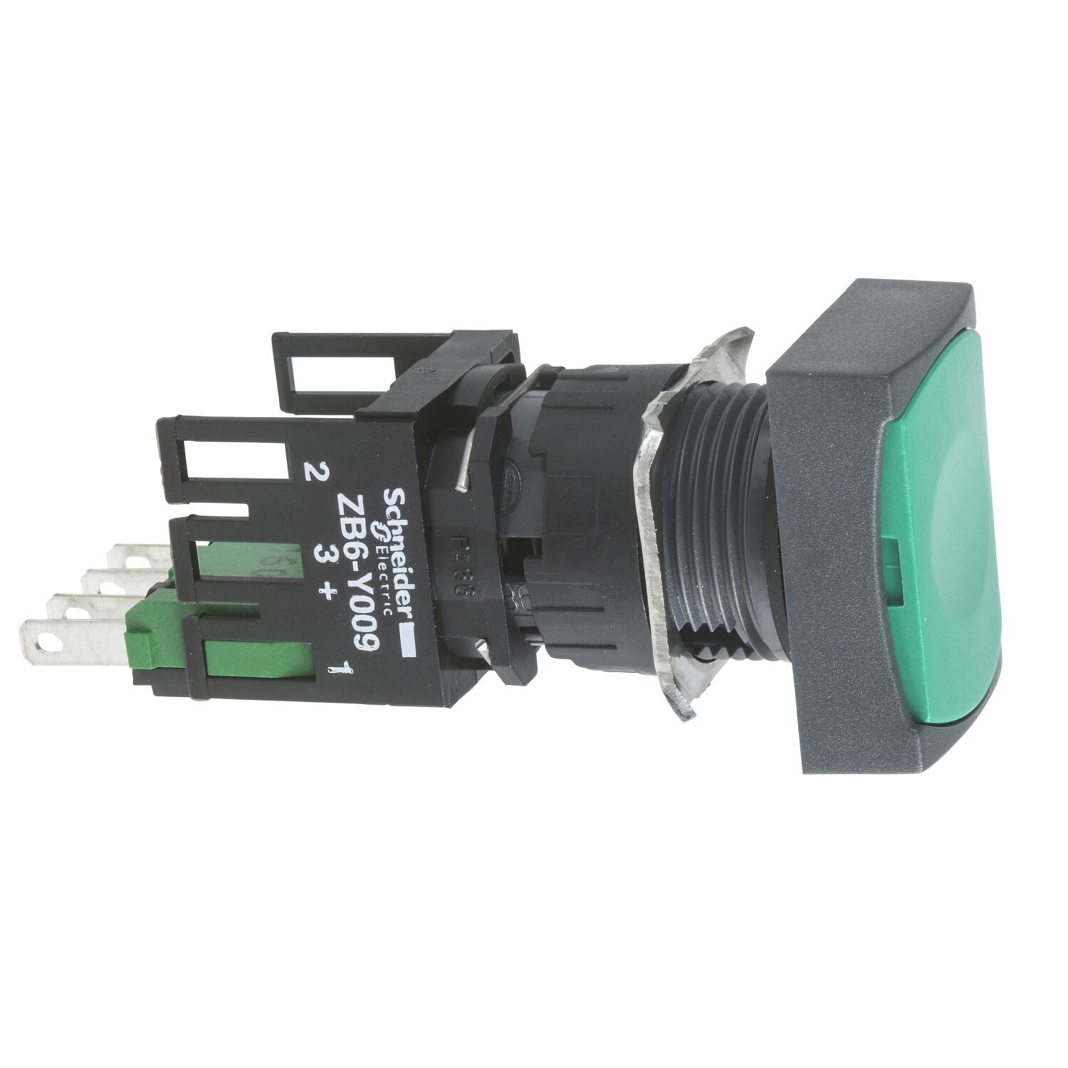 Schneider Electric XB6DA31B Yeşil Dikdörtgen Buton Ø16 Yaylı Dönüş 1Na İşaretsiz