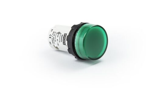 Emas MBSD012Y MB Serisi Plastik LED'li 12V AC/DC Yeşil 22 mm Sinyal