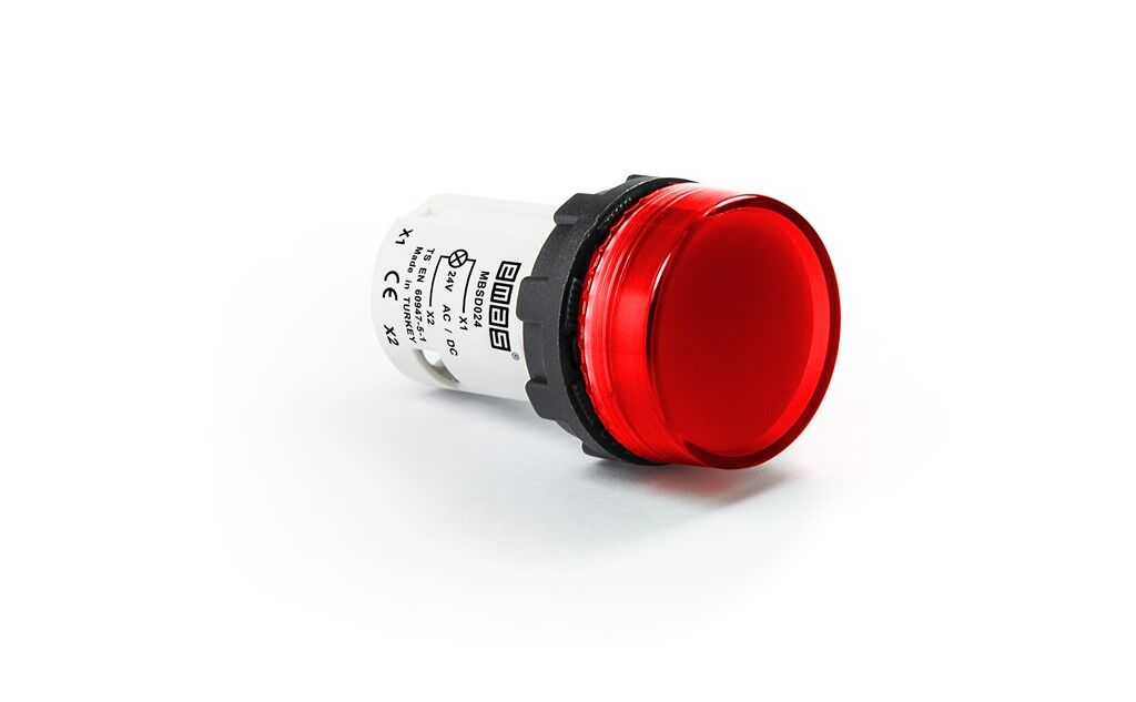 Emas MBSD024K MB Serisi Plastik LED'li 24V AC/DC Kırmızı 22 mm Sinyal