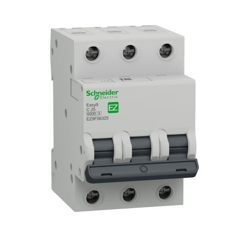Schneider Electric EZ9F56325 Easy9 3P 25A, 6Ka C Eğrisi Otomatik Sigorta
