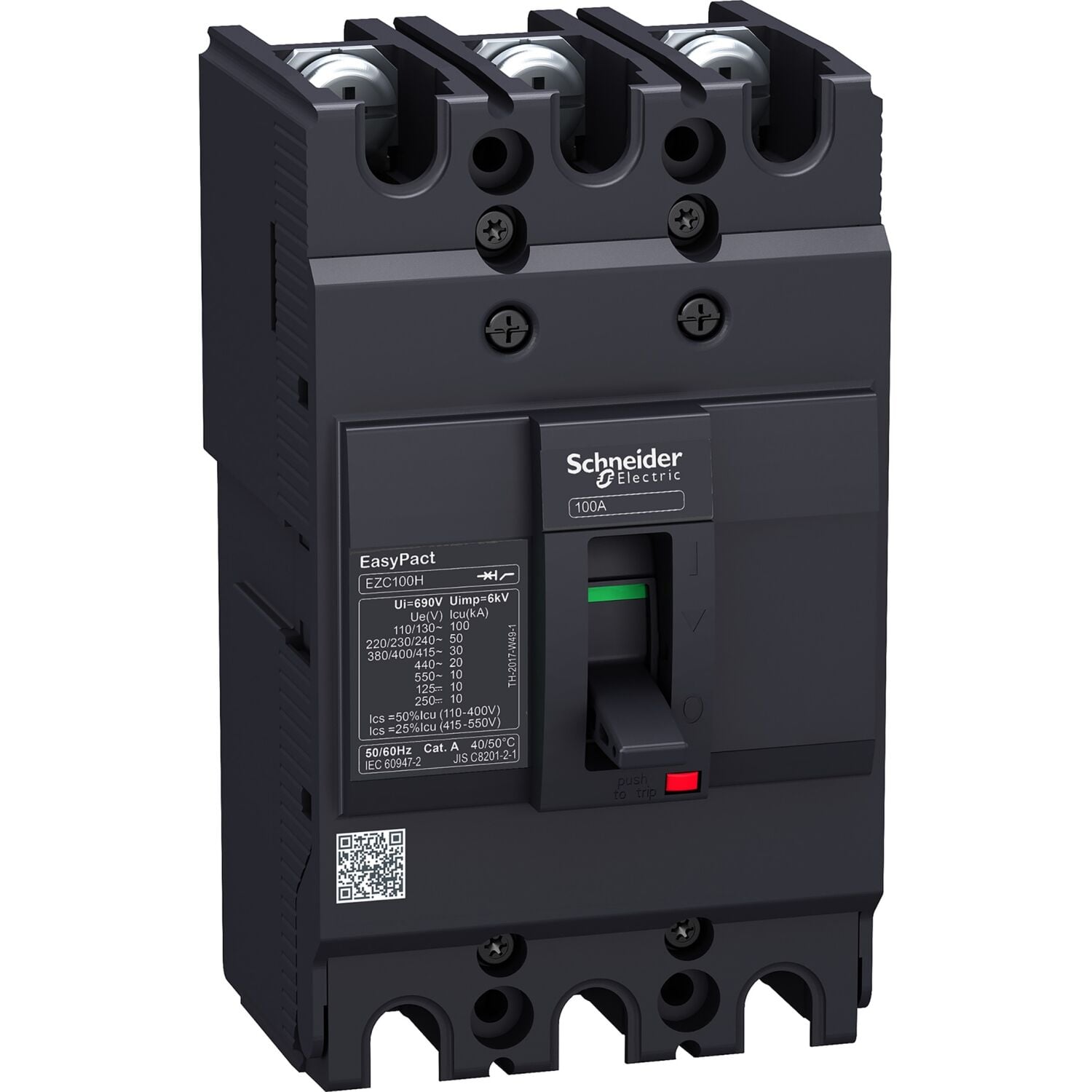 Schneider Electric EZC100H3050 Ezc Devre Kesici3P 30 Ka 220/240V 50 A Mccb