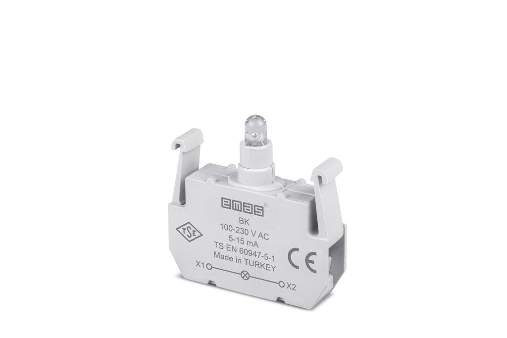 Emas BK Yedek LED'li 100-230V AC Kırmızı Sinyal Blok