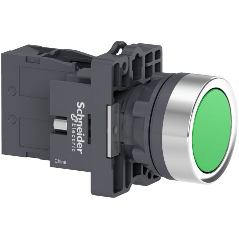 Schneider Electric XA2EH031 Yuvarlak yeşil yaylı buton Ø 22 -kalıcı - 1NA.