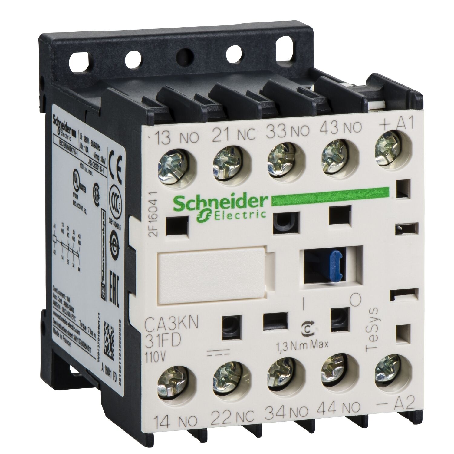 Schneider Electric CA3KN31FD Tesys K Yardımcı Kontaktör 110Vdc 3Na1Nk