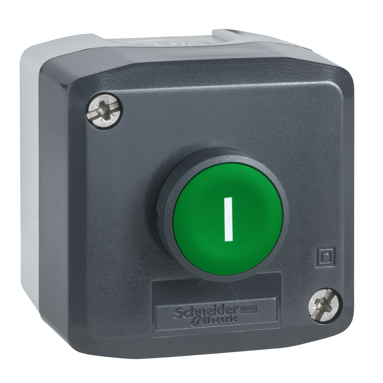 Schneider Electric XALD102 Gri Kumanda Kutusu - 1 Yeşil Buton Ø22 Yaylı Dönüş 1Na ''G''