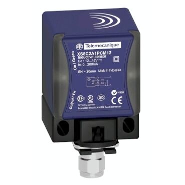 Telemecanique Sensors XS8C2A4MAU20 Endüktif Sensör Xs8 40X40X70 - Pbt - Sn40 Mm - 24..240Vac/Dc - 1/2''