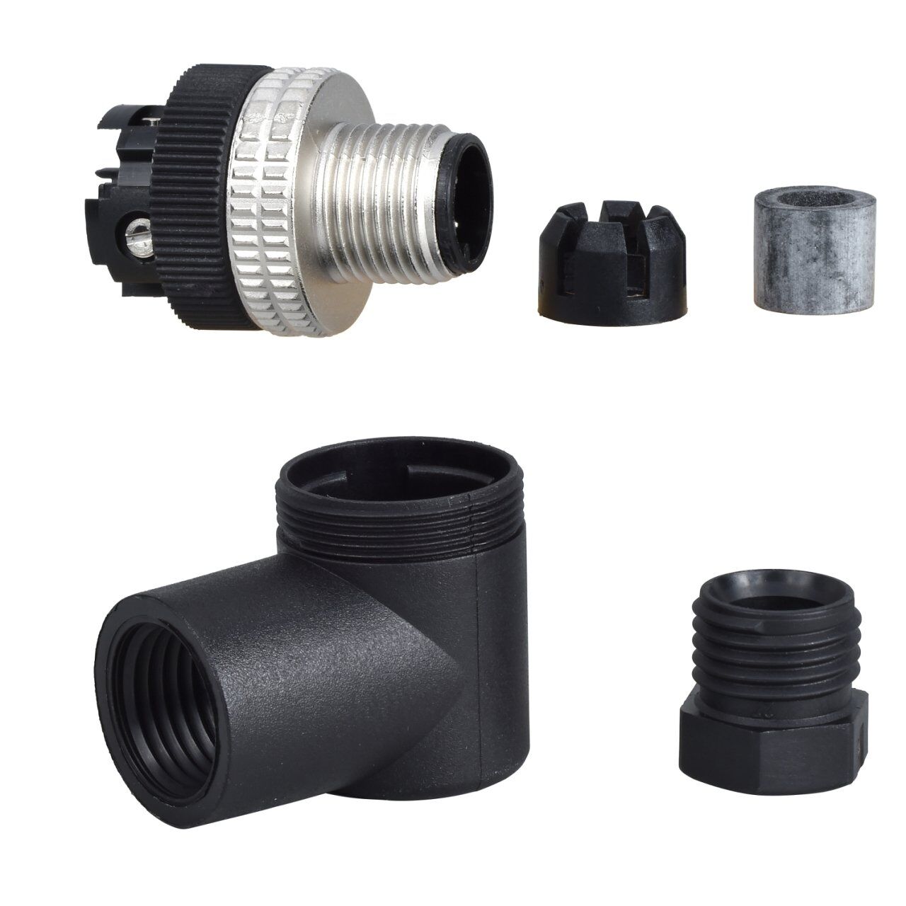 Telemecanique Sensors XZCC12MCM40B Kablolu Konnektör Erkek M12 4Pim Dirsekli