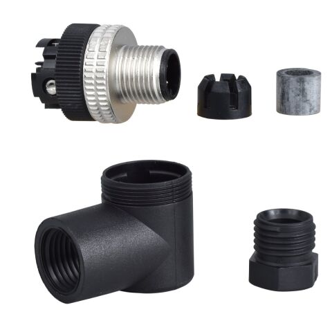 Telemecanique Sensors XZCC12MCM40B Kablolu Konnektör Erkek M12 4Pim Dirsekli