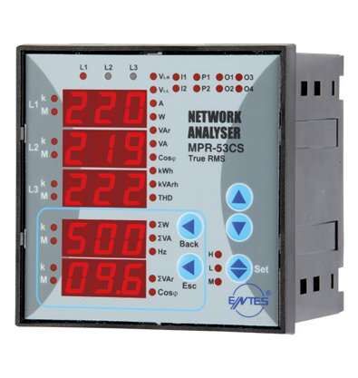 Entes MPR-53S-96 96X96Mm 45-265 Vac/Dc Rs485 Çift Enerji Sayacı Demandlı M1317