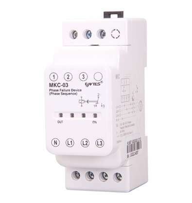 Entes MKC-03 Faz Yokluğu 220Vac 1C/O Faz Sırası Hatası Motor Koruma Rölesi M1667